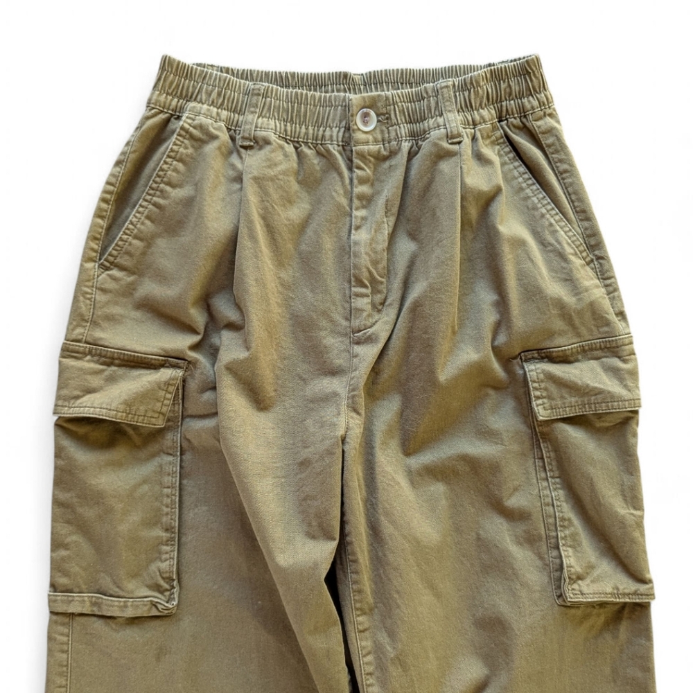 Old Navy Extra High Rise Wide Leg Cargo‎ Pants Moss Green Sz M - Picture 5 of 8
